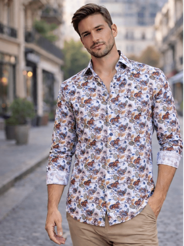 Camisa Monttesco FantasĂa Otoñal Azul
