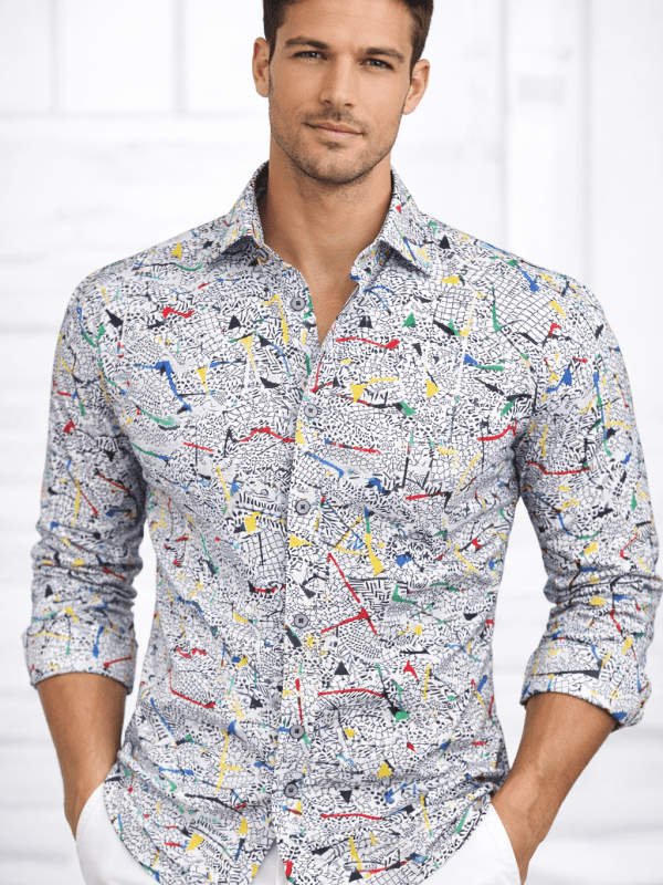 Camisa Monttesco Estampado Fantasía Geométrica