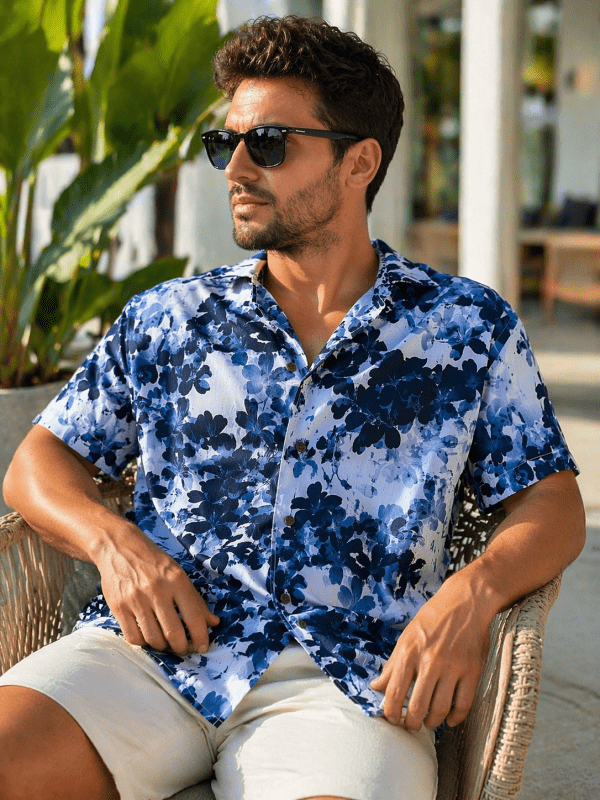 Camisa Monttesco Manga Corta Estampada Fantasía Flores