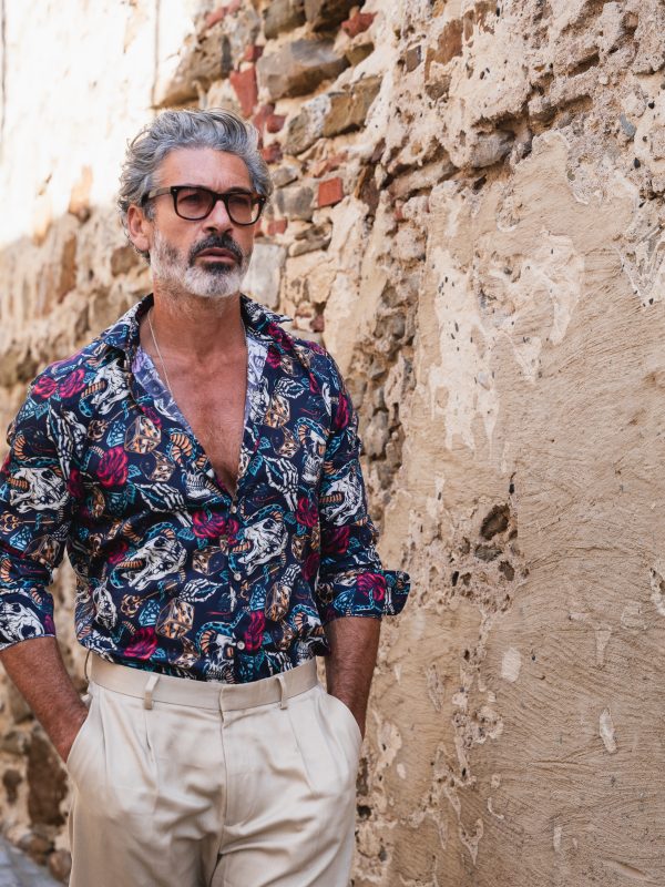 Camisa Monttesco Fantasía Estampada Calaveras y dados