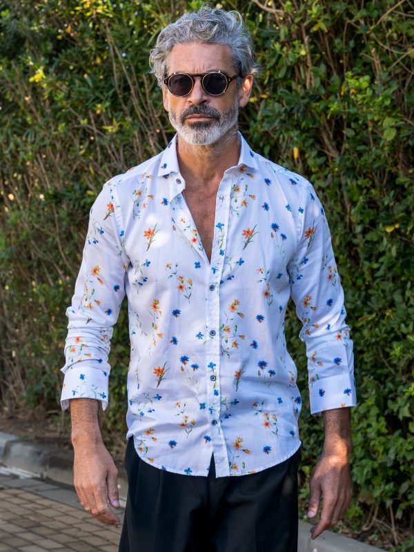 Camisa Monttesco Estampada Fantasía Flores amarillas